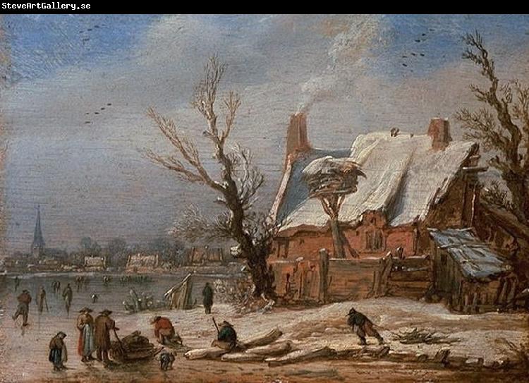 Esaias Van de Velde Winter landscape.